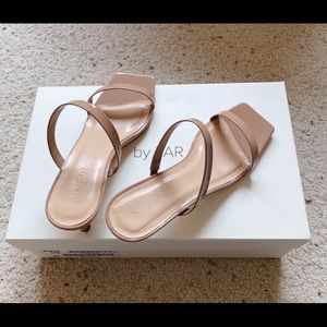 By Far Thalia Nude Patent Leather Sandals